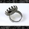 Gunmetal Finish Filigree Ring Blanks with 20mm Round Settings - Set of Six - RING7